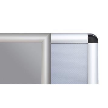 Klik ram, profil od 25 mm, srebrno eloksiran, zaobljeni ili obli uglovi